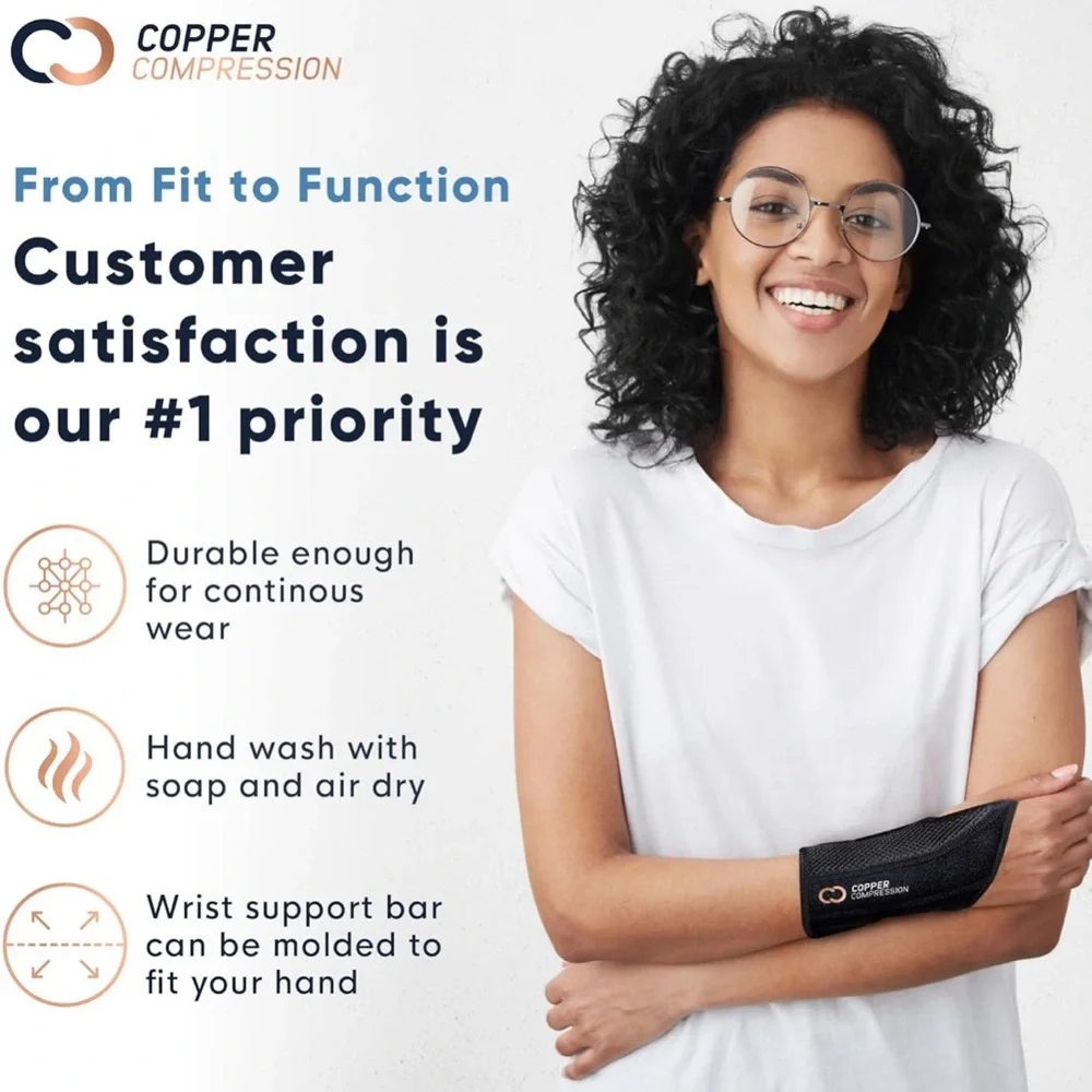 Left S/M - Copper Compression Wrist Brace